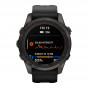 Zegarek Garmin Fenix 7S Pro Sapphire Solar szary tytanowy DLC z czarnym paskiem