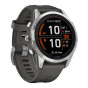 Zegarek Garmin Fenix 7S Pro Solar srebrny z grafitowym paskiem + PL TOPO