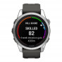 Zegarek Garmin Fenix 7S Pro Solar srebrny z grafitowym paskiem + PL TOPO