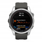 Zegarek Garmin Fenix 7S Pro Solar srebrny z grafitowym paskiem + PL TOPO