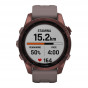 Zegarek Garmin Fenix 7S Sapphire Solar ciemnobrązowy tytan z szarym paskiem