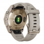 Zegarek Garmin Fenix 7S Sapphire Solar kremowozłoty tytan z piaskowym paskiem