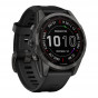 Zegarek Garmin Fenix 7S Sapphire Solar tytanowo-szary DLC z czarnym paskiem