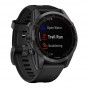 Zegarek Garmin Fenix 7S Solar niebieskoszary z czarnym paskiem + PL TOPO