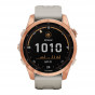Zegarek Garmin Fenix 7S Solar różowozłoty z jasnopiaskowym paskiem + PL TOPO