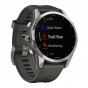 Zegarek Garmin Fenix 7S srebrny z grafitowym paskiem + PL TOPO