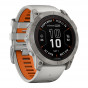 Zegarek Garmin Fenix 7X Pro Sapphire Solar tytanowy z szarym paskiem