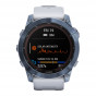 Zegarek Garmin Fenix 7X Sapphire Solar jasnoniebieski tytan DLC z białym paskiem