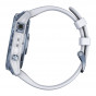 Zegarek Garmin Fenix 7X Sapphire Solar jasnoniebieski tytan DLC z białym paskiem