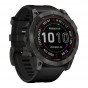 Zegarek Garmin Fenix 7X Sapphire Solar tytanowo-szary DLC z czarnym paskiem