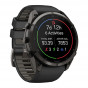 Zegarek Garmin Fenix 9 Pro 51 mm Carbon Gray (DLC) z paskiem Black/Pebble Gray