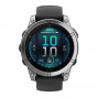 Zegarek Garmin Fenix E Stainless Steel z czarnym paskiem