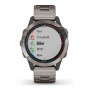 Zegarek Garmin Quatix 6 Sapphire Titanium szary z tytanową bransoletą