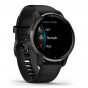 Zegarek Garmin Venu 2 Plus z niebieskoszarą ramką i czarną kopertą