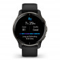 Zegarek Garmin Venu 2 Plus z niebieskoszarą ramką i czarną kopertą
