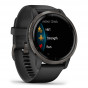 Zegarek Garmin Venu 2 z niebieskoszarą ramką i czarną kopertą