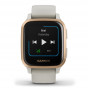 Zegarek Garmin Venu Sq Music z różowozłotą ramką i jasnopiaskową kopertą