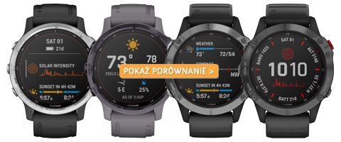 Porównanie zegarków Garmin Fenix 6S Solar, Fenix 6S Pro Solar, Fenix 6 Solar i Fenix 6 Pro Solar