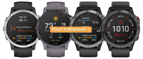 Porównanie zegarków Garmin Fenix 6S Solar, Fenix 6S Pro Solar, Fenix 6 Solar i Fenix 6 Pro Solar