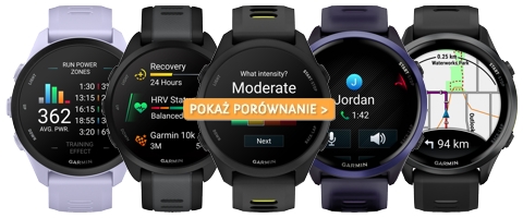 Porównanie zegarków Garmin serii Forerunner