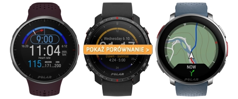 Porównanie zegarków Polar Pacer Pro, Grit X Pro i Vantage V3