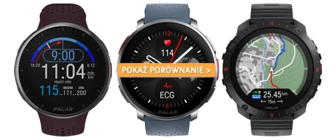 Porównanie zegarków Polar Pacer Pro, Vantage V3 i Grit X2 Pro