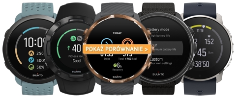 Porównanie zegarków Suunto serii 3, 5, 7 i 9