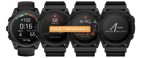 Porównanie zegarków Garmin Tactix 8 47 mm AMOLED, Tactix 8 51 mm AMOLED, Tactix 8 51 mm Solar i Tactix 8 51 mm Solar Elite