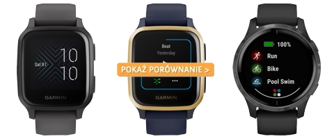 Porównanie zegarków Garmin Venu Sq, Venu Sq Music i Venu